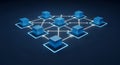 Blockchain Network Visualization - Digital Data Connection, Futuristic Tech Concept Royalty Free Stock Photo