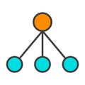 Blockchain Node Line Icon. Vector Simple Minimal 96x96 Pictogram