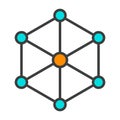 Blockchain Node Line Icon. Vector Simple Minimal 96x96 Pictogram