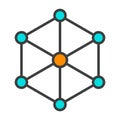 Blockchain Node Line Icon. Vector Simple Minimal 96x96 Pictogram