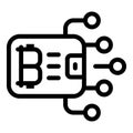 Blockchain online wallet icon, outline style