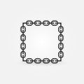 Blockchain outline icon. Connected Chain vector symbol