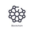 blockchain outline icon. isolated line vector illustration from  collection. editable thin stroke blockchain icon on white Royalty Free Stock Photo