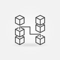 Blockchain outline icon. Vector block chain symbol Royalty Free Stock Photo