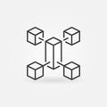 Blockchain outline minimal icon. Vector block chain symbol Royalty Free Stock Photo