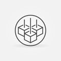 Blockchain outline vector concept round icon. Block-chain Technology sign Royalty Free Stock Photo