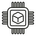 Blockchain processor icon outline vector. Block chain Royalty Free Stock Photo