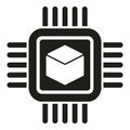Blockchain processor icon simple vector. Block chain Royalty Free Stock Photo