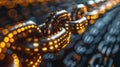 Blockchain: Representations of blockchain technology, digital ledgers, and secure transactions