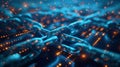 Blockchain: Representations of blockchain technology, digital ledgers, and secure transactions