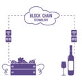 Blockchain. RFID technology. Winemaking from the collection of grapes to wine tasting Royalty Free Stock Photo