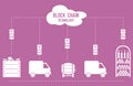 Blockchain. RFID technology. Winemaking from production to purchase Royalty Free Stock Photo