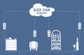 Blockchain. RFID technology. Winemaking from production to purchase Royalty Free Stock Photo