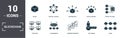 Blockchain set icons collection. Includes simple elements such as Block, Central Ledger, Distribution, Block Reward, Proof Of