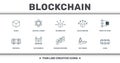 Blockchain set icons collection. Includes simple elements such as Block, Central Ledger, Distribution, Block Reward, Proof Of