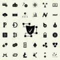 blockchain shield icon. Crypto currency icons universal set for web and mobile