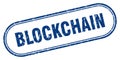 blockchain stamp. rounded grunge textured sign. Label