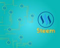 Blockchain Steem circuit background collection