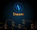 Blockchain Steem cryptocurrency background collection