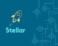 Blockchain stellar circuit style background