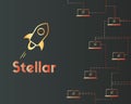 Blockchain stellar network style background