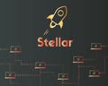 Blockchain stellar network style background