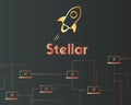 Blockchain stellar network style background