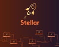 Blockchain stellar style circuit background