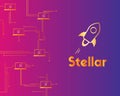 Blockchain stellar style circuit network background