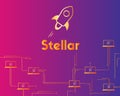 Blockchain stellar style circuit network background