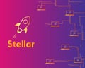 Blockchain stellar style circuit network background