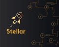 Blockchain stellar style on dark background