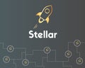 Blockchain stellar style on grey background