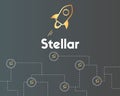 Blockchain stellar style on grey background