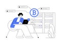 Blockchain tech architect abstract concept vector illustration.