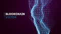 Blockchain technology background. Cryptocurrency fintech block chain network and programming concept. Abstract Segwit.