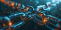 Blockchain Technology Banner: Illustrating Block Validation and Network Security for Cryptocurrency