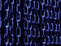 Blockchain technology concept. Abstract blue block chain, big data network background. Royalty Free Stock Photo