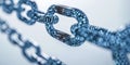 Digital Blockchain Chain with Binary Code Royalty Free Stock Photo