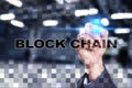 Blockchain technology concept. Internet money transfer. Cryptocurrency. Royalty Free Stock Photo