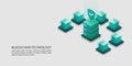Blockchain technology concept, security data cryptography background