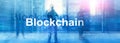 Blockchain technology Concept on server background. Data encryption Royalty Free Stock Photo