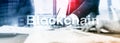 Blockchain technology Concept on server background. Data encryption Royalty Free Stock Photo