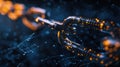 Blockchain technology creating secure digital chain with binary code and network connections Royalty Free Stock Photo