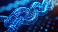 Blockchain technology creating secure digital chain links in cyberspace Royalty Free Stock Photo