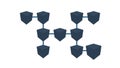 Blockchain Technology Data Transfer. Blockchain system. A pan across a concept network of interconnected blocks of data Royalty Free Stock Photo