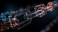 Blockchain technology digital chain network connection abstract design Royalty Free Stock Photo