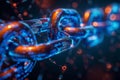 Blockchain technology forming secure digital chain with data encryption Royalty Free Stock Photo