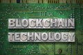 Blockchain technology green pc board Royalty Free Stock Photo