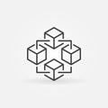 Blockchain technology icon. Vector block chain symbol